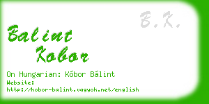balint kobor business card